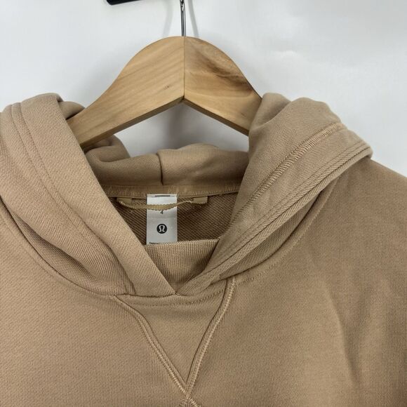 Lululemon All Yours Hoodie Size 4 Beech Wood Tan Terry Pullover Sweatshirt Yoga - Picture 3 of 7
